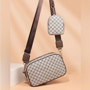 Geometric Graphic SquareBag With Coin Case NWT